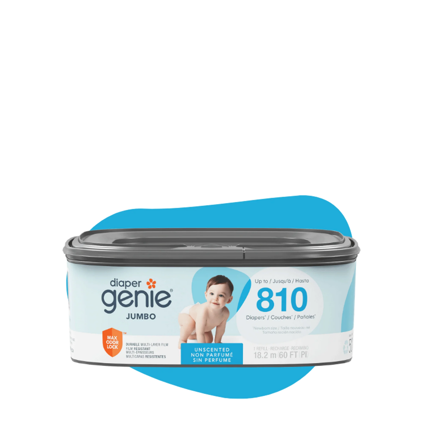 Diaper Genie Select Odor Lock Stainless Steel (Pail White)