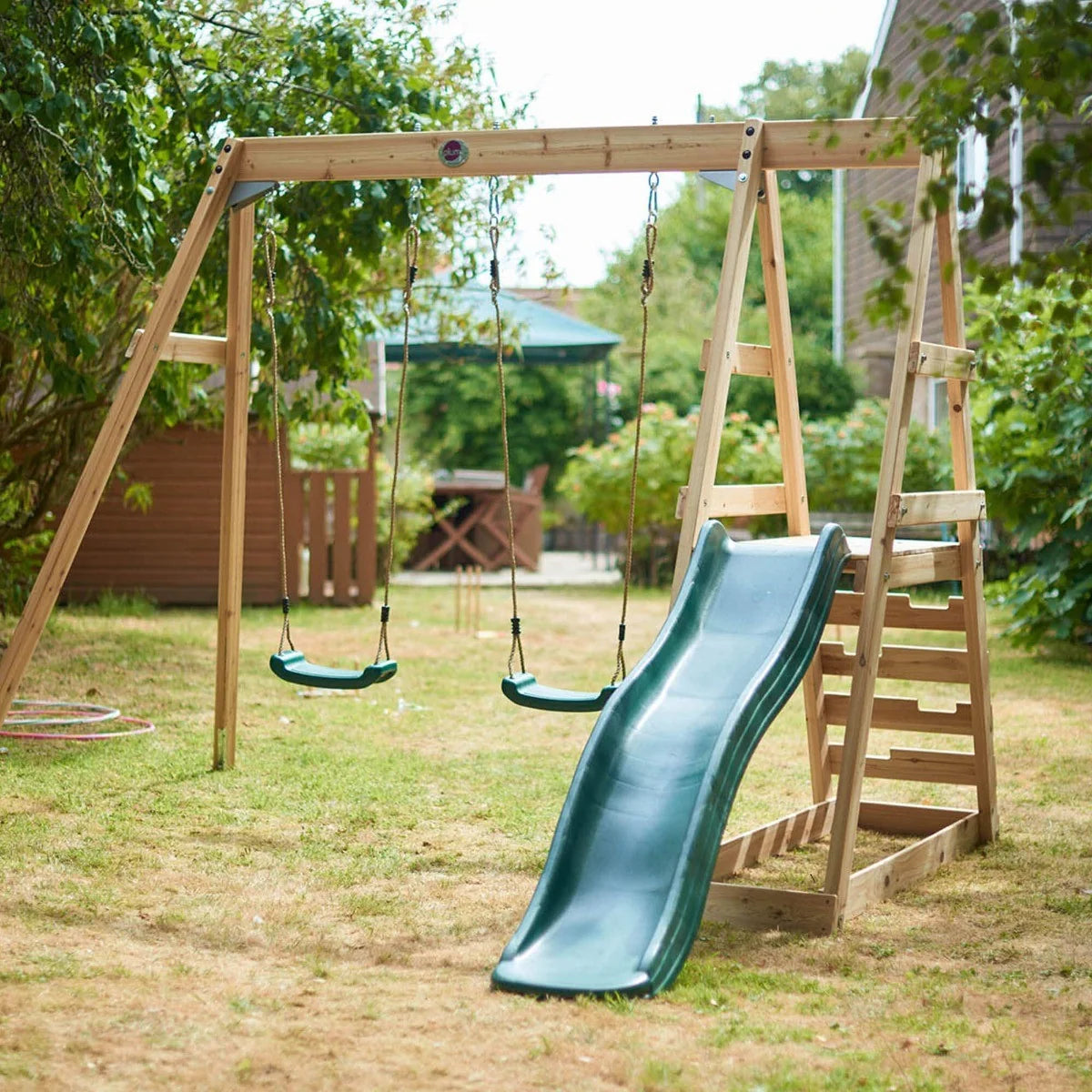 Plum - Tamarin Wooden Swing Set & Slide