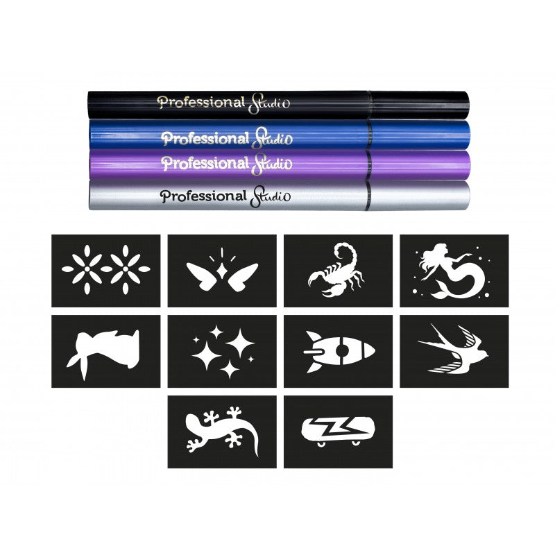 Buki Tattoo Felt Tip Pens – Silver, 54382