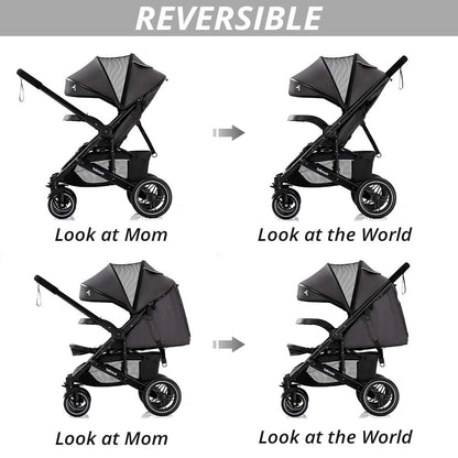 Teknum Reversible Moon Walk Stroller (Black)