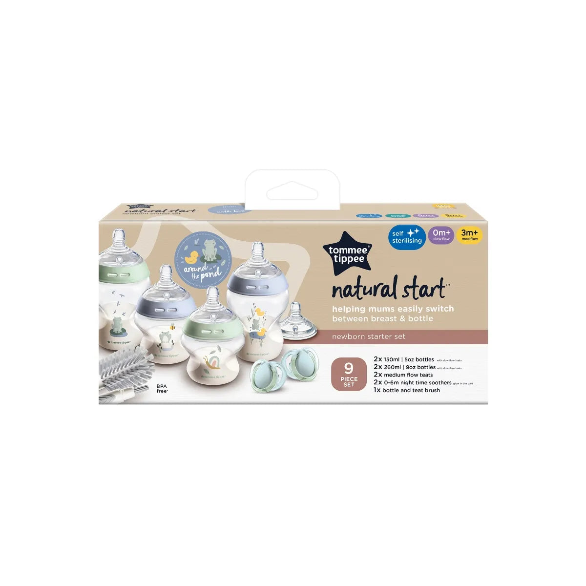 Tommee Tippee Natural Start Newborn Starter Set (9 Piece