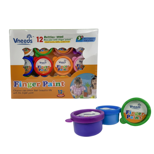 Vneeds Finger Paint Colour Bottle (12 Pcs)