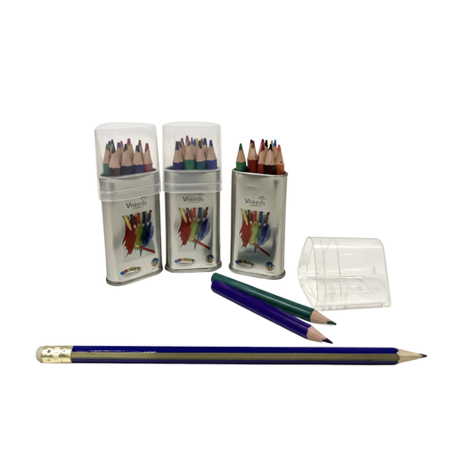 Vneeds H/size Colour Pencil Drum (12 Pcs)