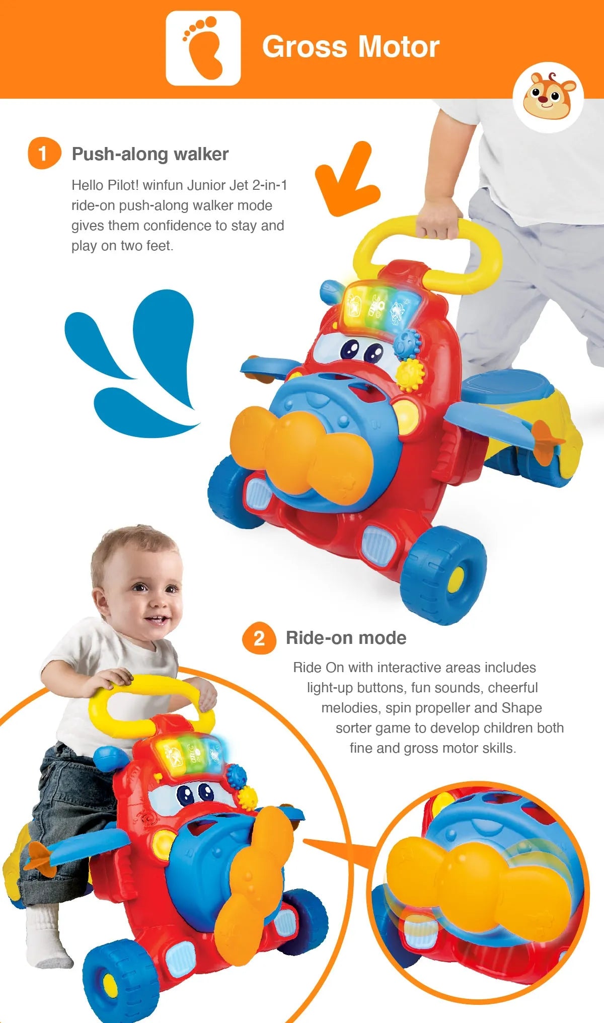 Winfun Junior Jet 2 In 1 Ride On