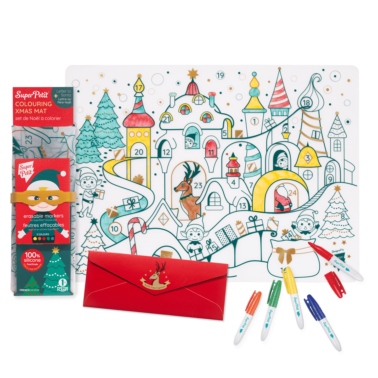 Super Petit Colouring Playmat (Christmas Village)