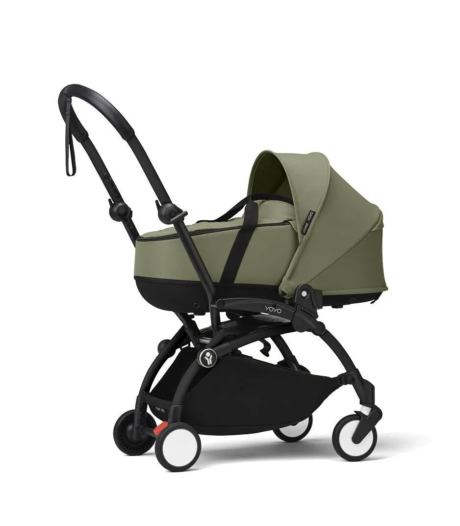 Stokke YOYO³ Black Frame With Newborn Shell+ Cupholder