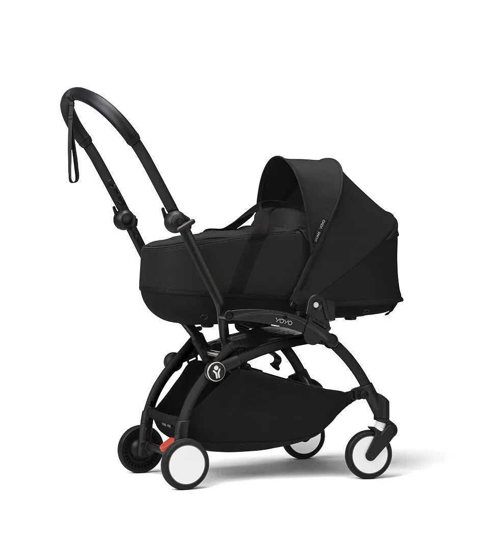 Stokke YOYO³ Black Frame With Newborn Shell+ Cupholder