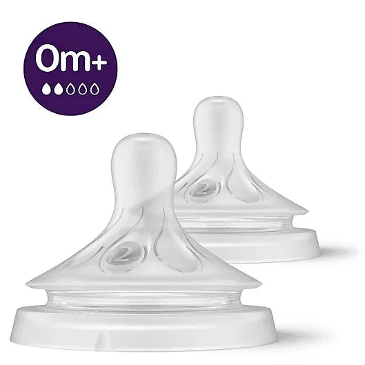 Natural Baby Bottle Nipples by Philips AVENT, Flow 2, 0M+, 2pk.