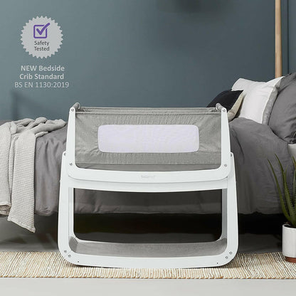 Snuzpod 4 Bedside Crib - Sleep Tight & Safe - Grey.