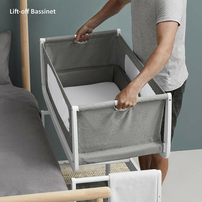 Snuzpod 4 Bedside Crib - Sleep Tight & Safe - Grey.