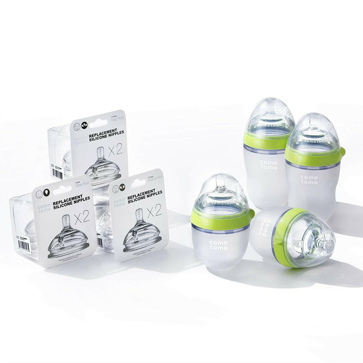 Comotomo Baby Bottles Bundle Green Qatar Moms