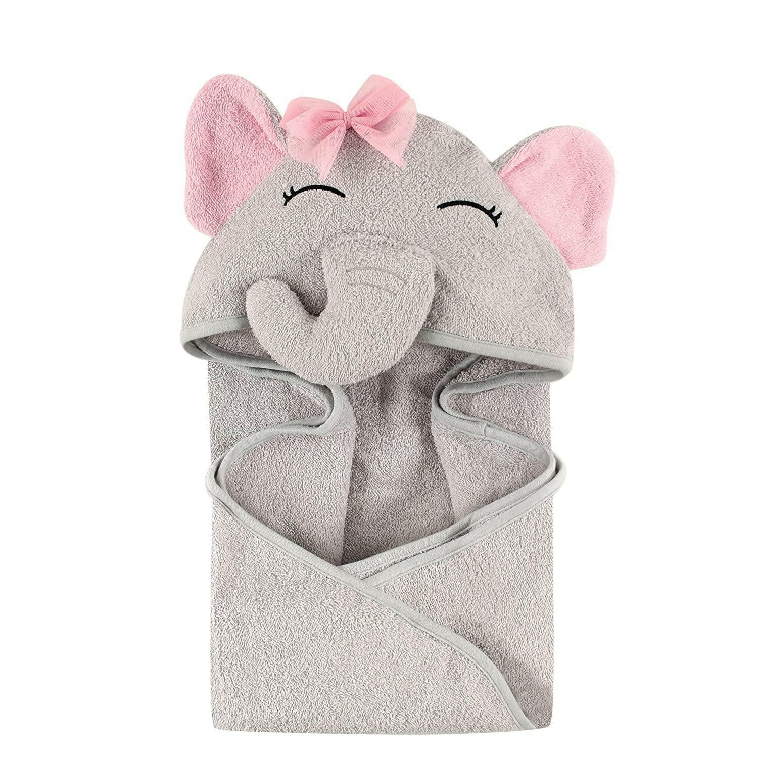 Hudson Baby Cotton Animal Face Hooded Towel.