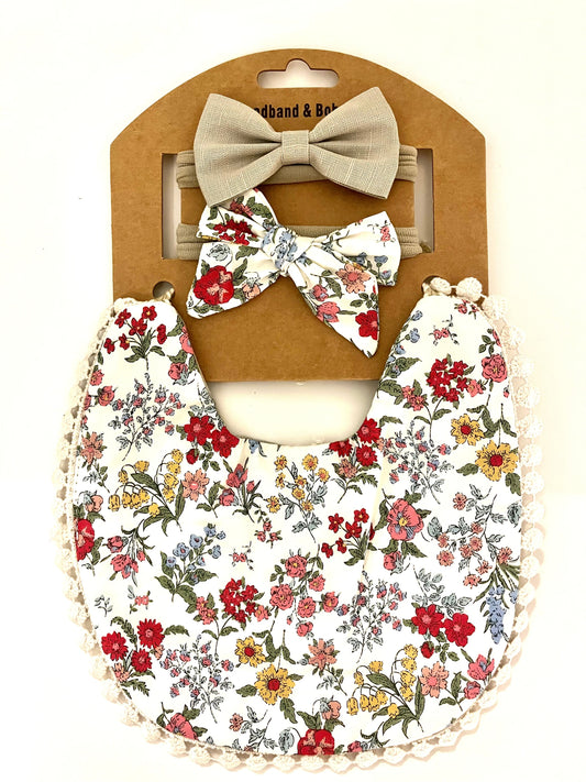 Cotton Double Sided Adjustable Bibs with bandana for baby girl.