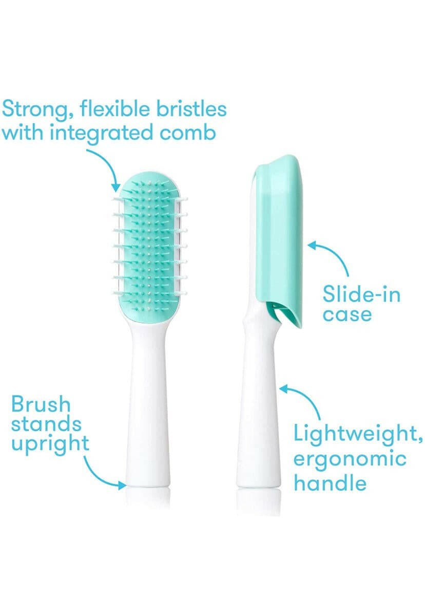 FridaBaby Thick or Curly Hair Detangling Kids Brush by Fridababy, Detangles Knots Without Tears or Breakage, Comb Teeth and Bristle Design.