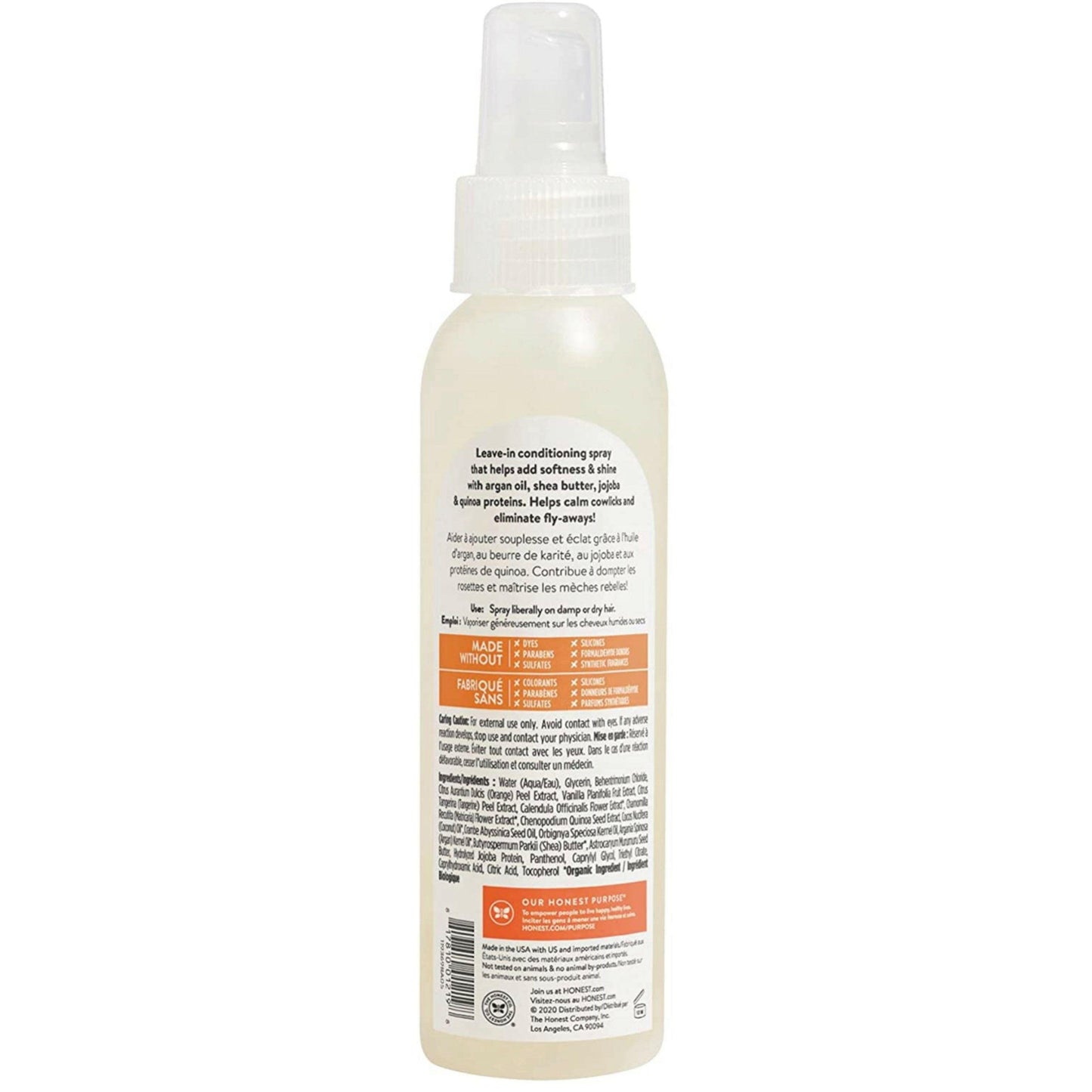 Baby Hair Conditioning Detangler by The Honest Company, Sweet Orange Vanilla, 118 ml.