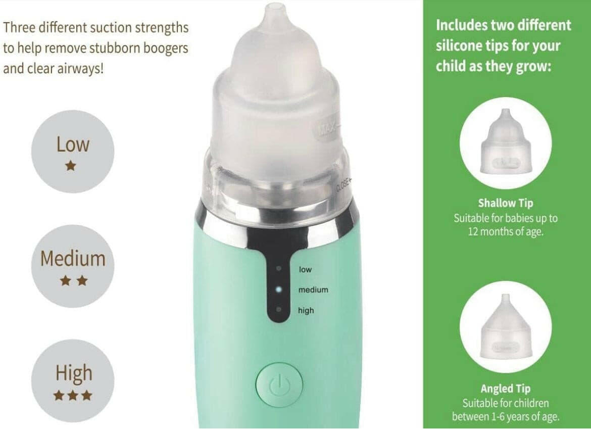 Electric Baby Nasal Aspirator, USB Rechargeable by Haakaa.