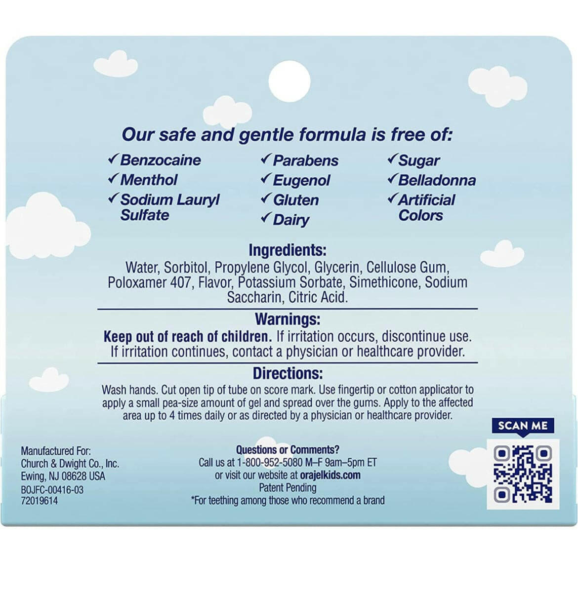 Orajel NonMedicated Cooling Teething Gel, Daytime.