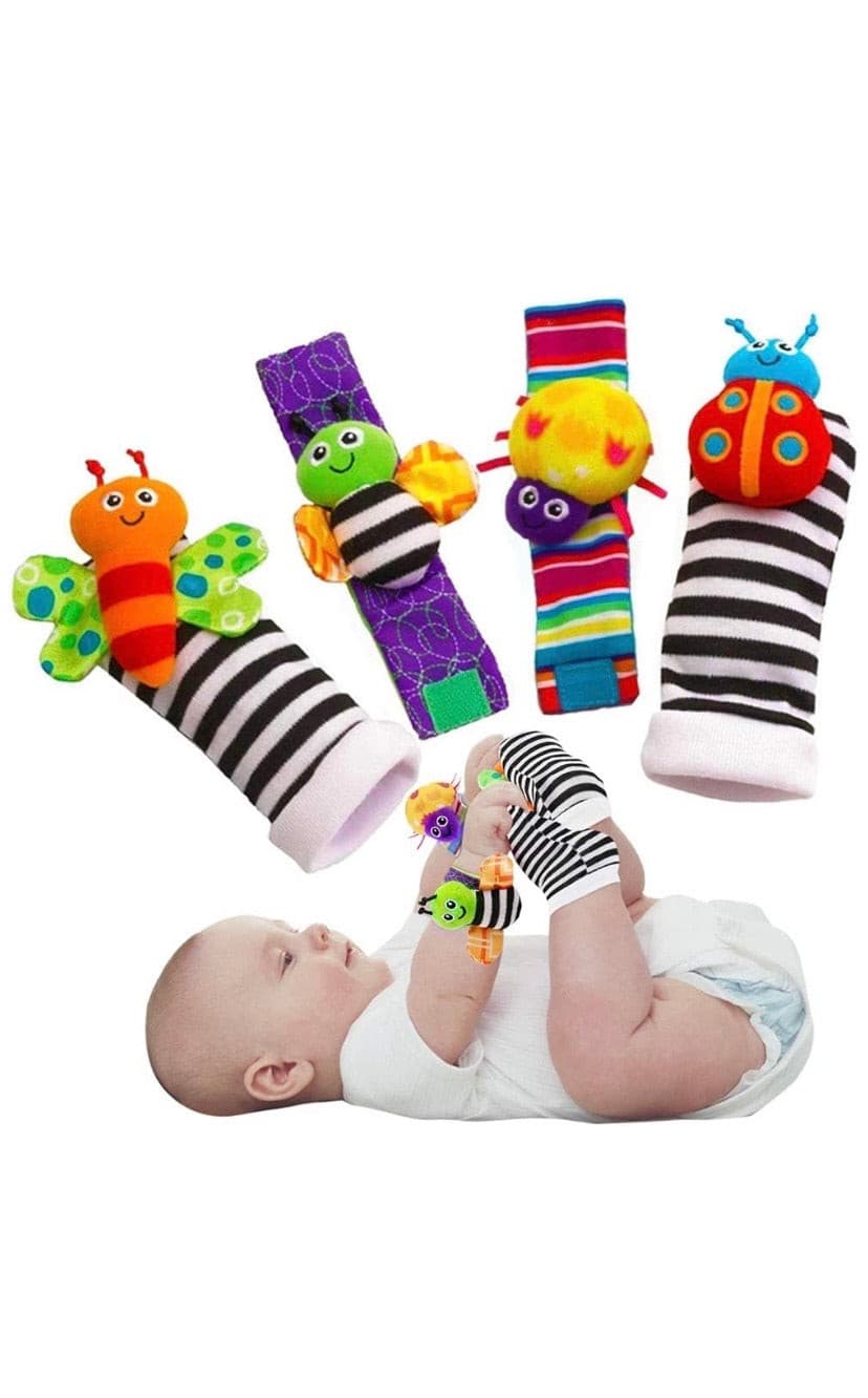 Jungle Wrist Rattle And Foot Finder - 4 PCS 