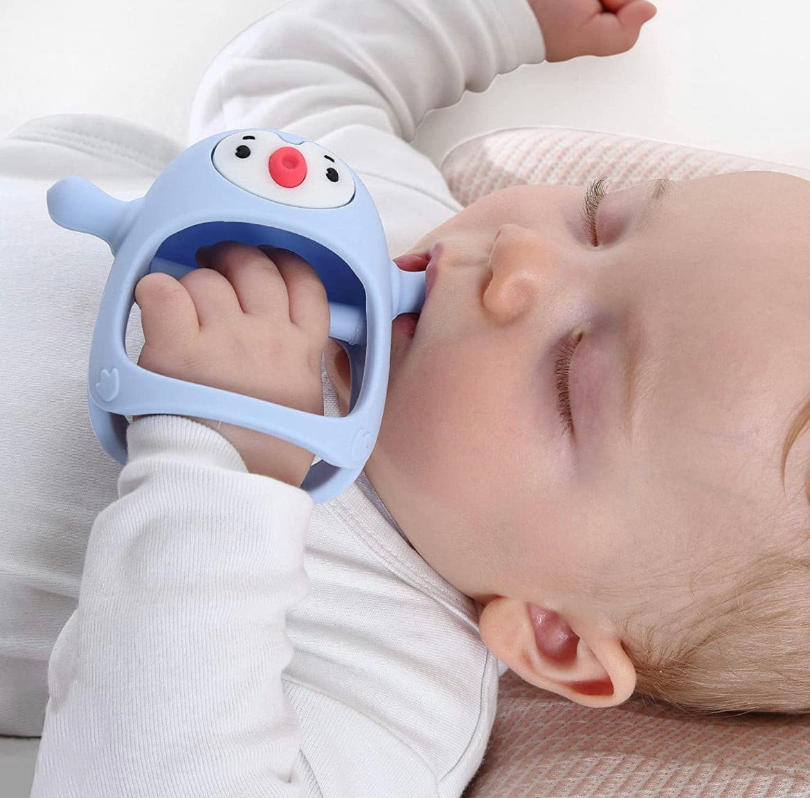 Silicone Baby Teething Toy,Hand Pacifier for Breast Feeding Babies.