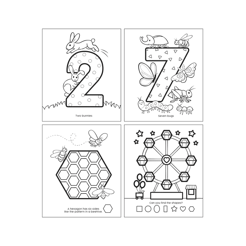 Toddler Color-In' Book - 123 Shapes & Numbers.