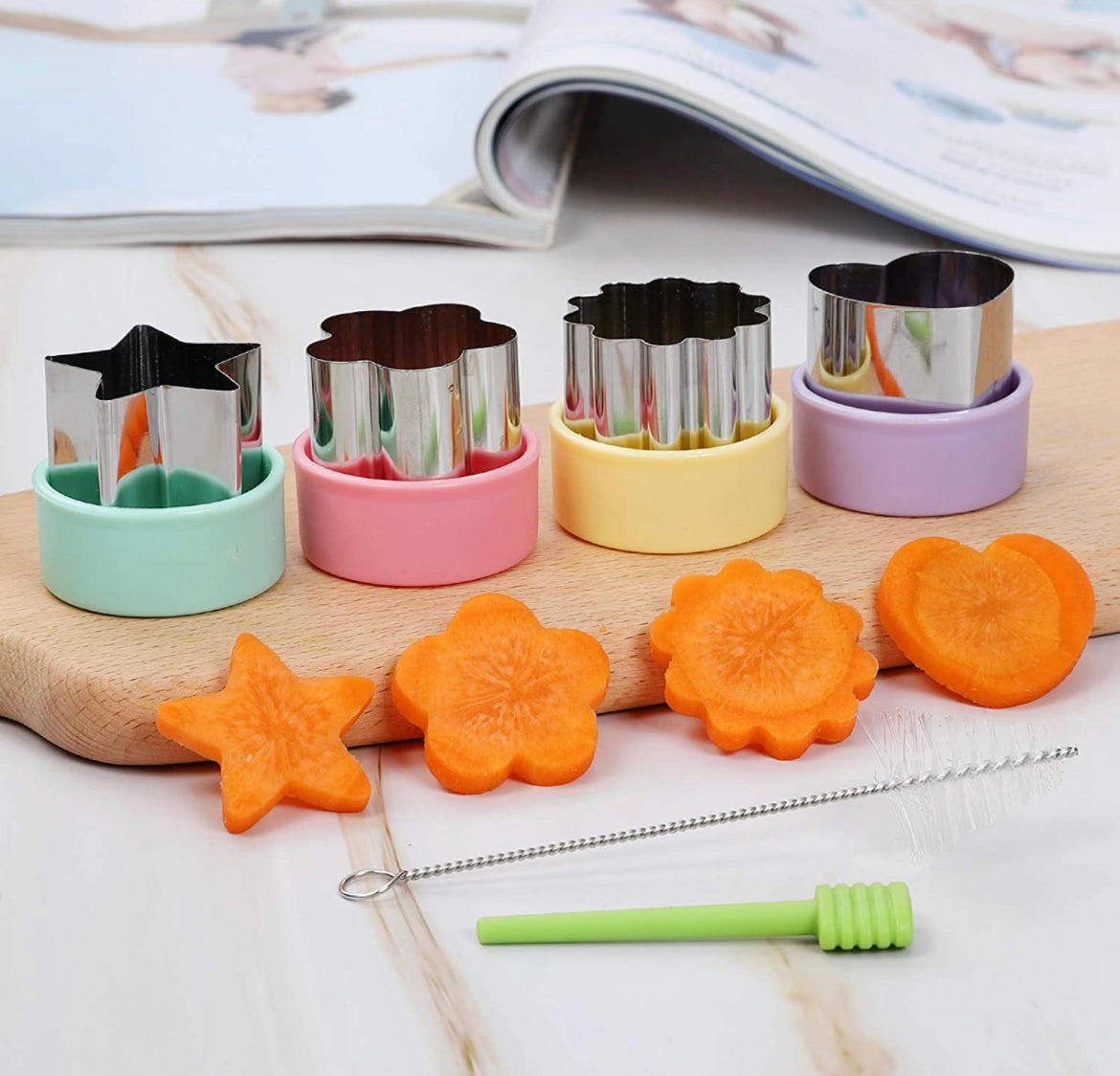 Vegetable Cutters Shapes Set and 20 pcs Food Picks and Forks  by Magigift.