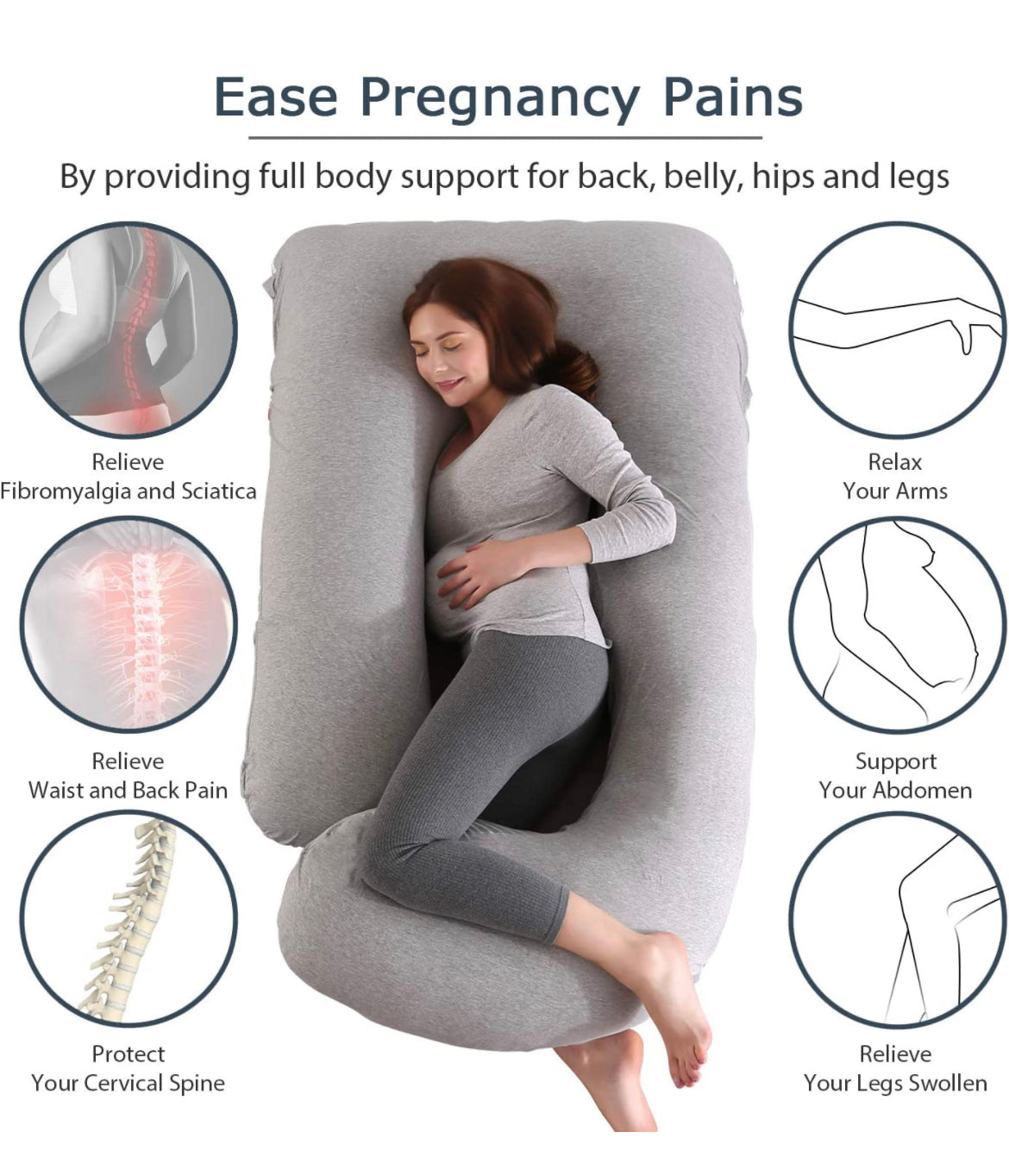 Full Body Maternity Pillows with Removable Cover.