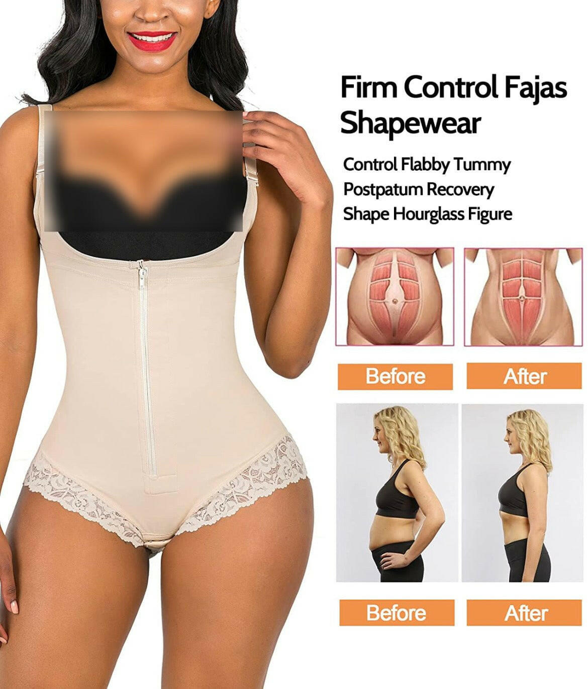Colombian Seamless Bodysuit With Tummy Control And Waist Trainer