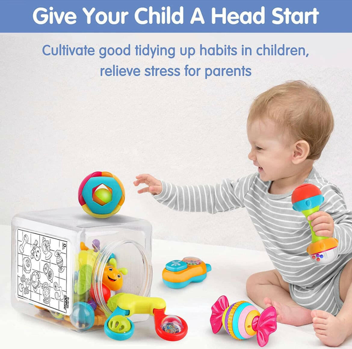 10pcs Baby Rattles Toys Set by iPlay, for 0-12 Month.