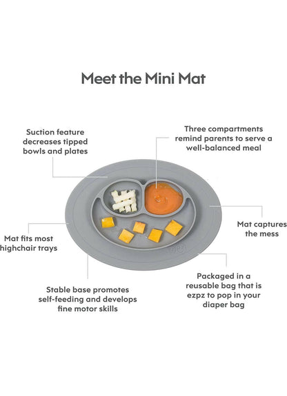 ezpz Mini Mat Silicone Suction Plate with Built (Blush).