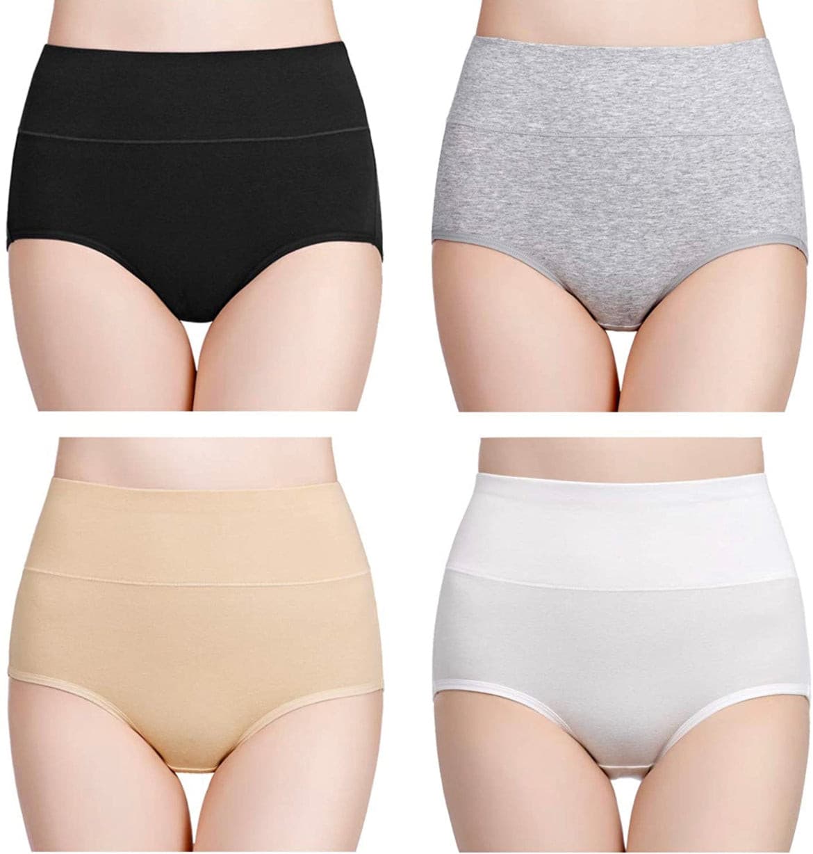 wirarpa Women's High Waisted Cotton Underwear Ladies Soft Full Briefs Panties Multipack.