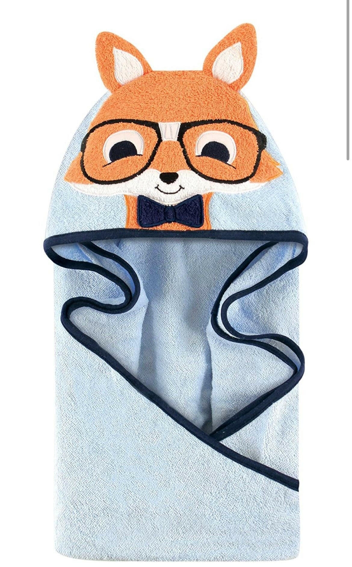 Hudson Baby Cotton Animal Face Hooded Towel.