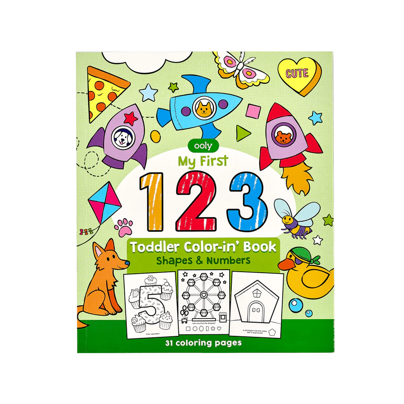 Toddler Color-In' Book - 123 Shapes & Numbers.