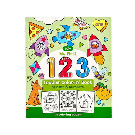 Toddler Color-In' Book - 123 Shapes & Numbers.