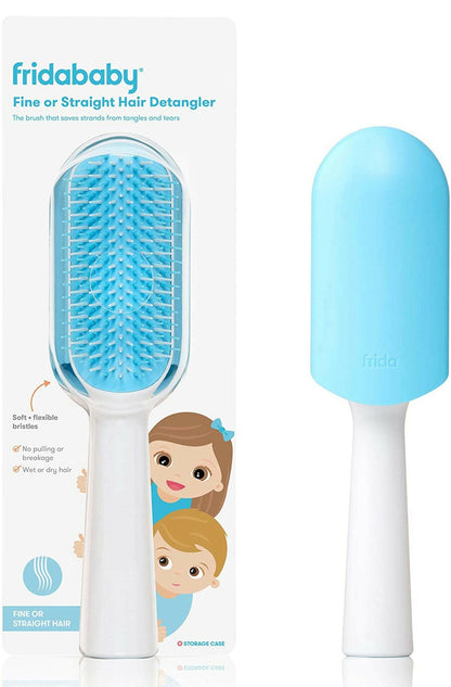 FridaBaby Fine or Straight Hair Detangling Kids Brush, Detangles Knots Without Tears or Breakage, Comb Teeth and Bristle Design.