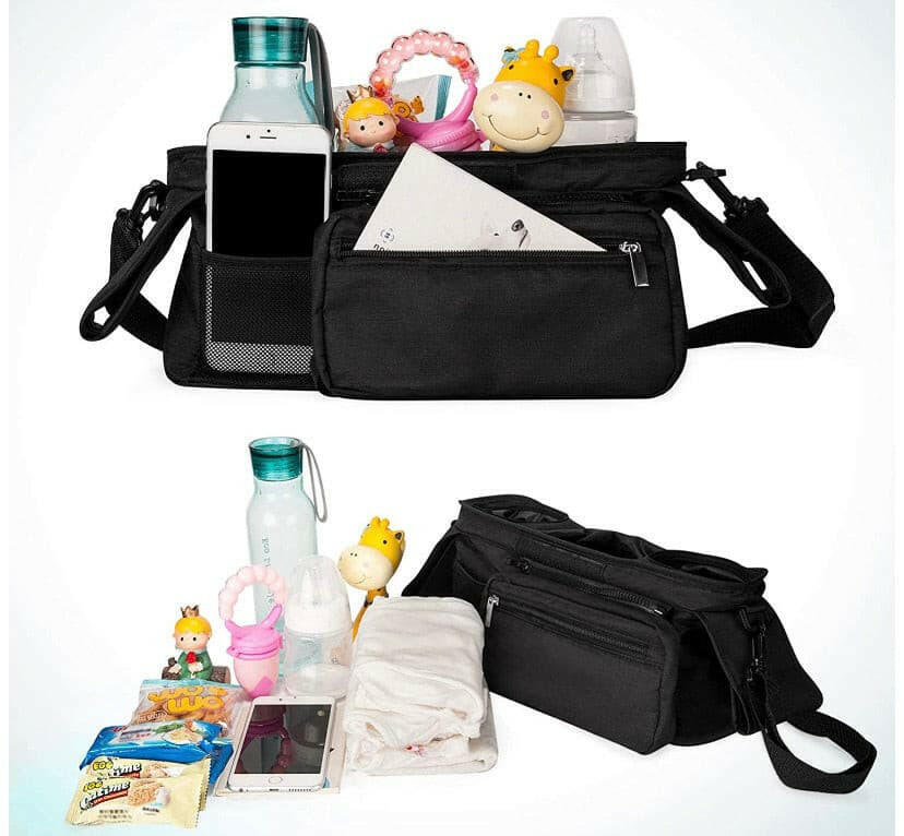 Stroller Organizer with Insulated Cup Holder.