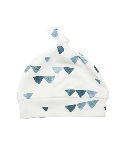 Lulujo - Bamboo Hat & Swaddle Blanket - Navy Triangles.