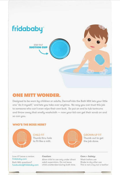 DermaFrida the Bath Mitt by Frida Baby | Toddler Quick-Dry Body Bath Brush.