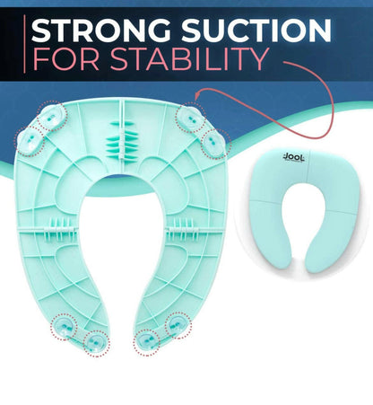 Folding Travel Potty Seat, Fits Round & Oval Toilets, Non-Slip Suction Cups by Jool Baby.