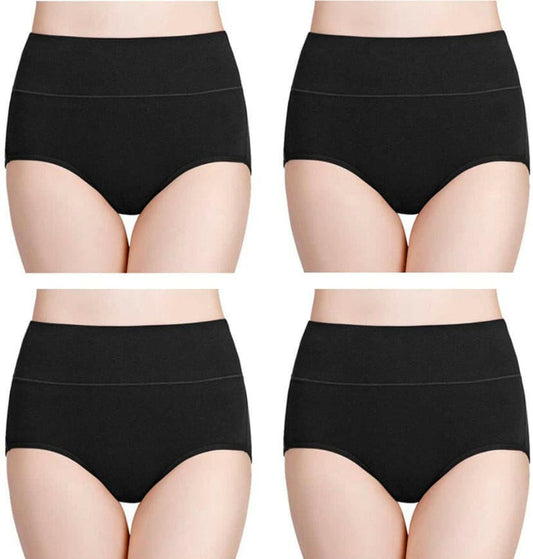 wirarpa Women's High Waisted Cotton Underwear Ladies Soft Full Briefs Panties Multipack.