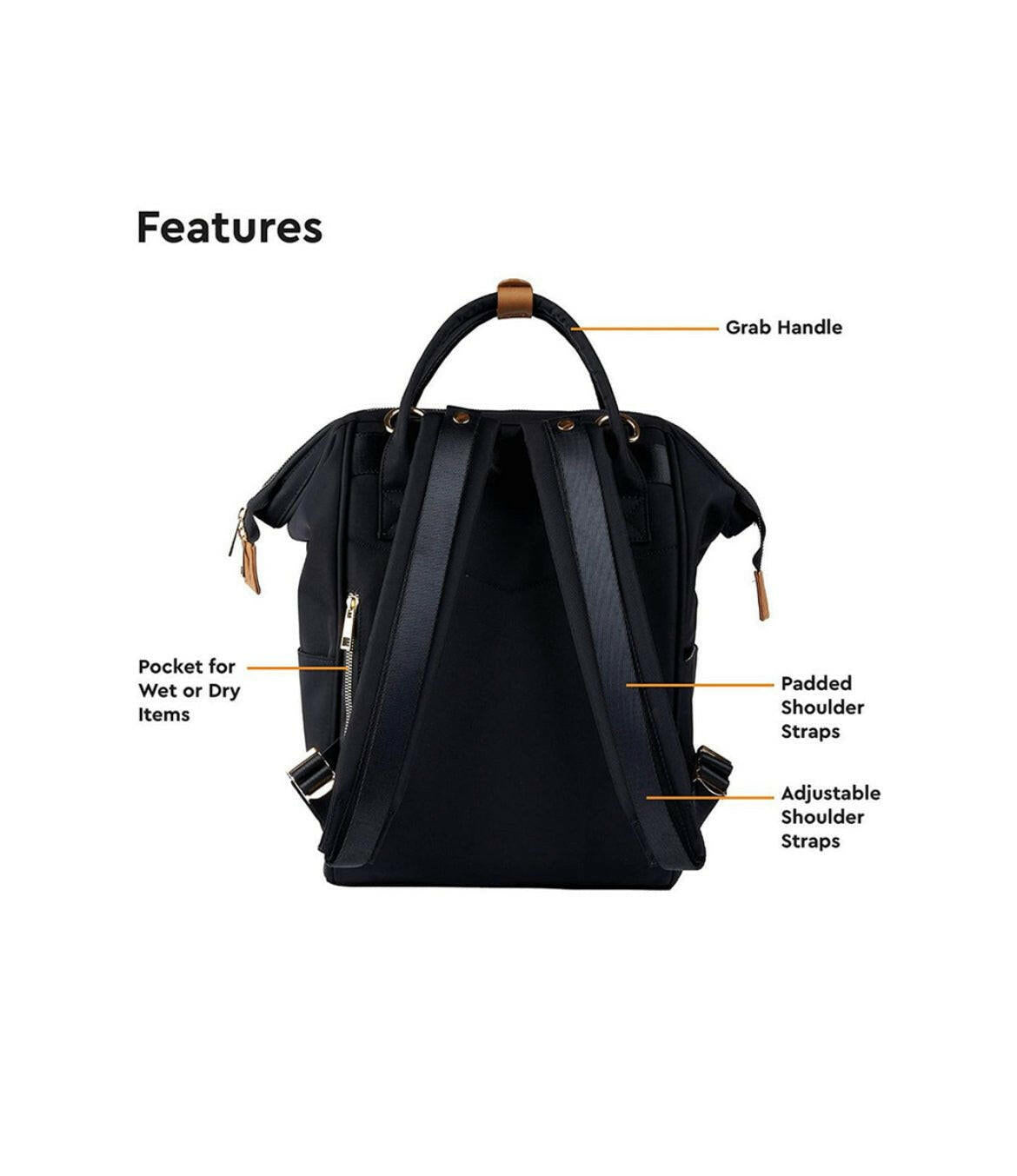 BabaBing - Mani Backpack Changing Bag - Black.