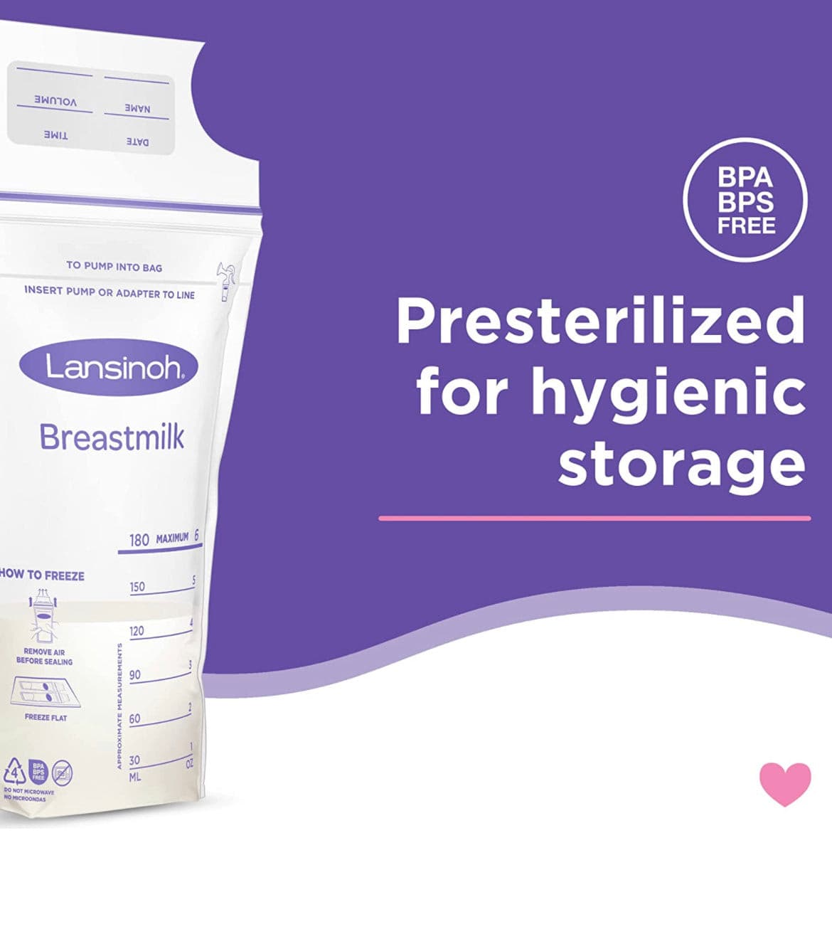 Breastmilk Storage Bags by Lansinoh, 200 Count.