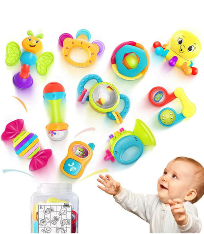 10pcs Baby Rattles Toys Set by iPlay, for 0-12 Month.