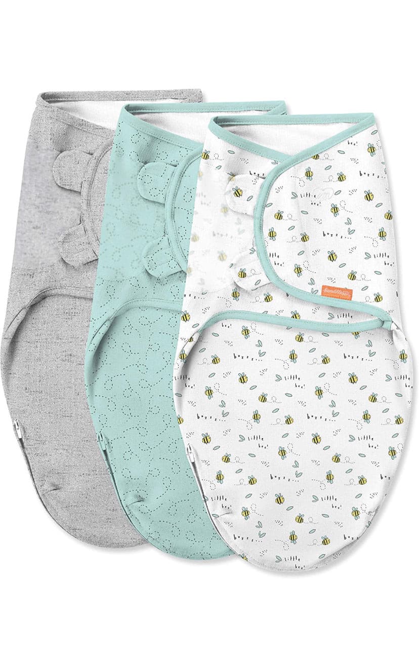 SwaddleMe Easy Change Swaddle – Size Small/Medium, 0-3 Months, 3-Pack.