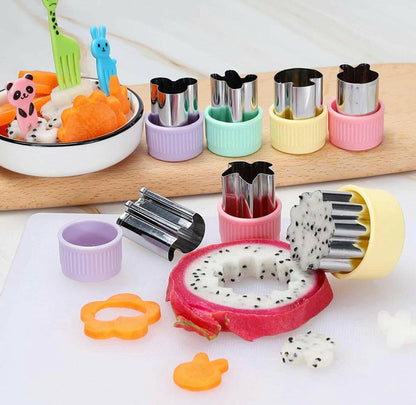 Vegetable Cutters Shapes Set and 20 pcs Food Picks and Forks  by Magigift.