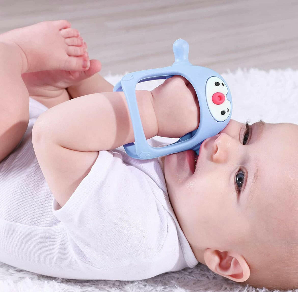 Silicone Baby Teething Toy,Hand Pacifier for Breast Feeding Babies.