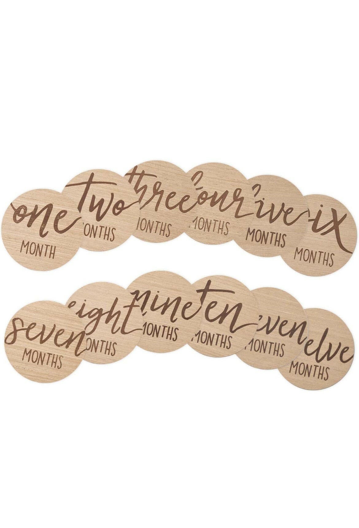 Baby Growth and Pregnancy Growth Cards, Wooden.