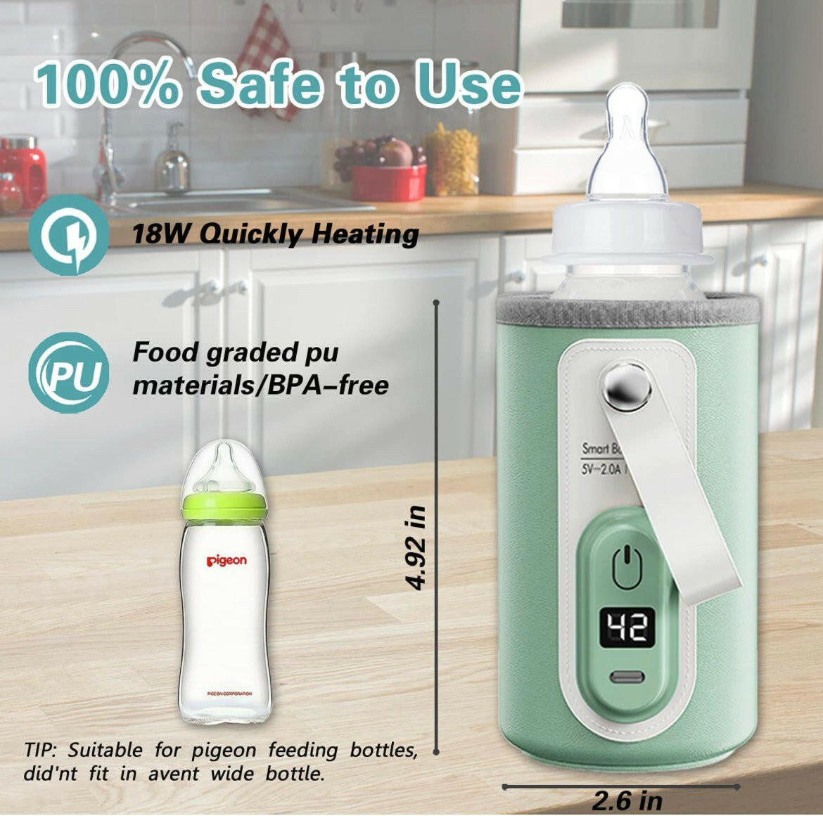 Portable Baby Bottle Warmer by  SOPEWOD, USB.