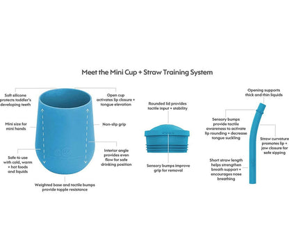 ezpz Mini Cup Straw Training System,12 Months+ (Blue).