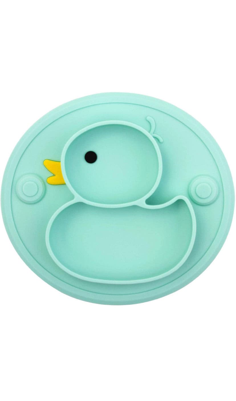 Duck Dishes for Kids and Infants One-Piece Strong Suction, BPA Free, Microwave Dishwasher Safe.