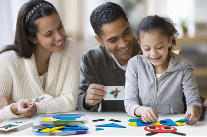 LIKEE Wooden Pattern Blocks Jigsaw Puzzle Montessori Toys.
